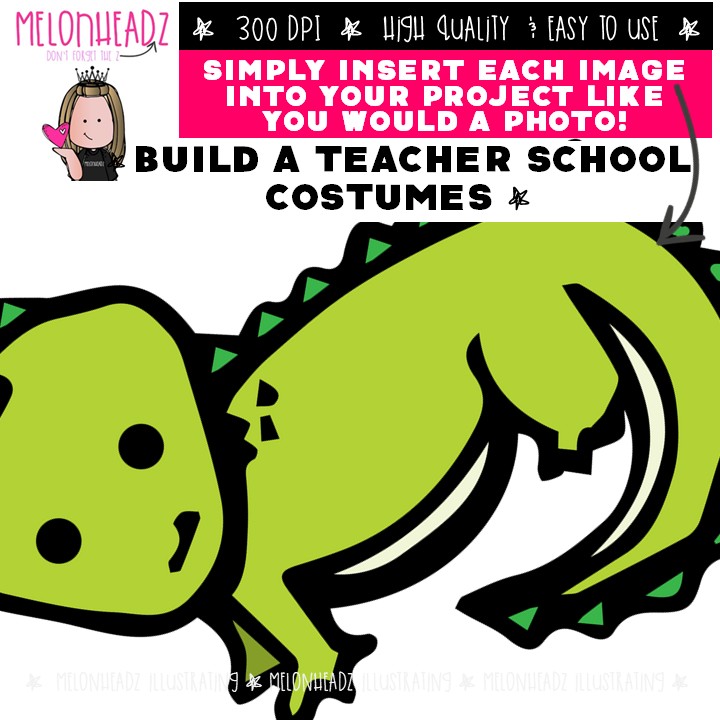 Build A Teacher clip art, Me, School Costumes, Halloween COMBO PACK - Image 3