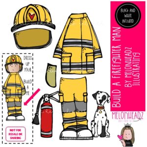 Build a Firefighter clip art, Man, extinguisher, dalmatian Mini