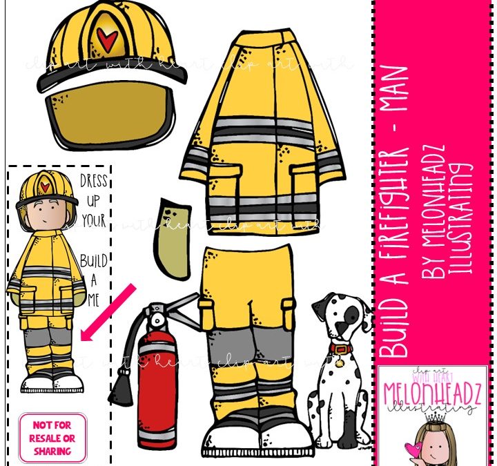 Build a Firefighter clip art – Build-A-Me Man/Build-A-Me – Mini