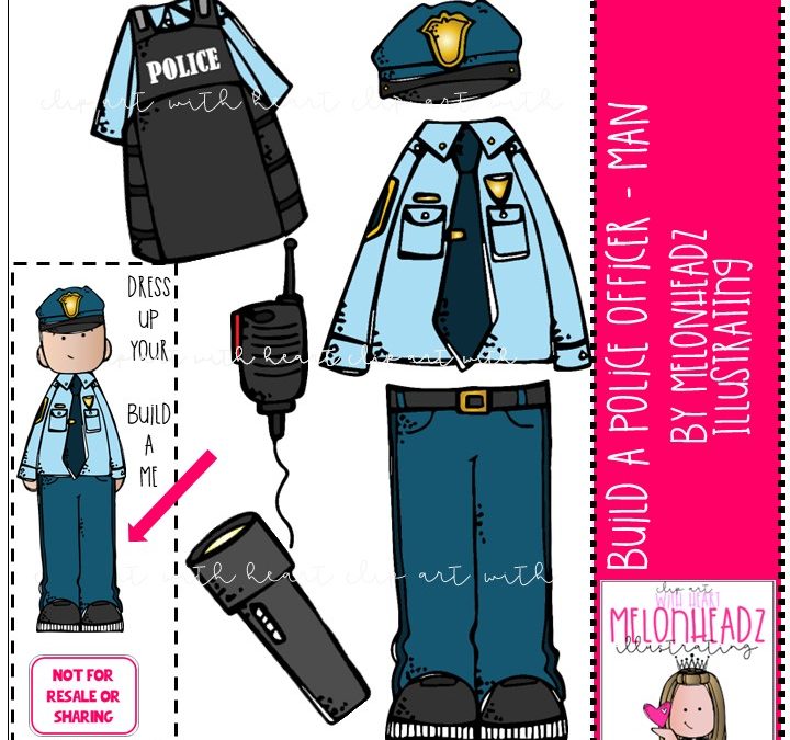Build a Police Officer clip art – Build-A-Me Man/Build-A-Me – Mini