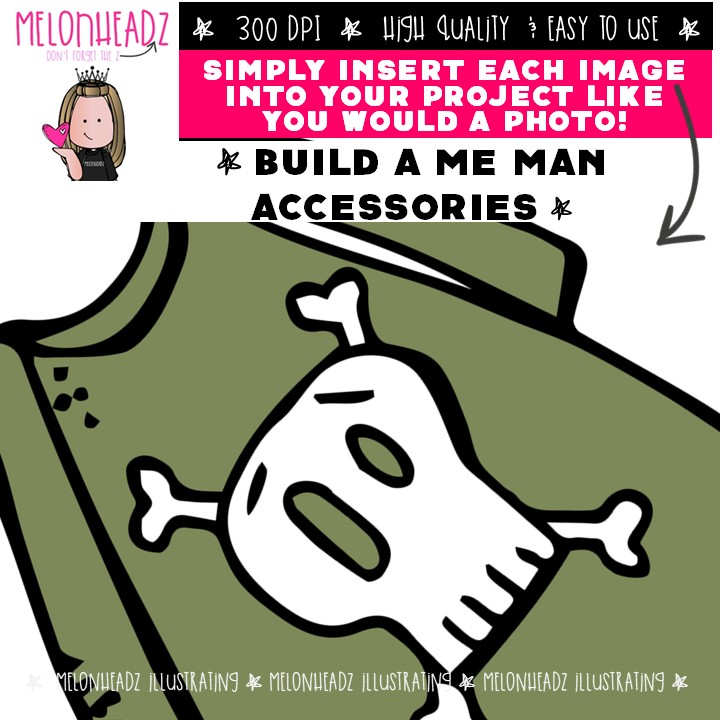 Build A Me Man clip art, Accessories clip art COMBO PACK - Image 3