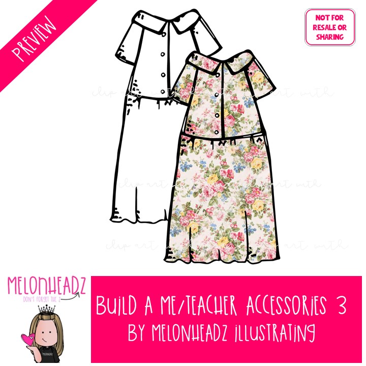 Build A Teacher 3 clip art, Me, Accessories, Clothing COMBO PACK - Image 2