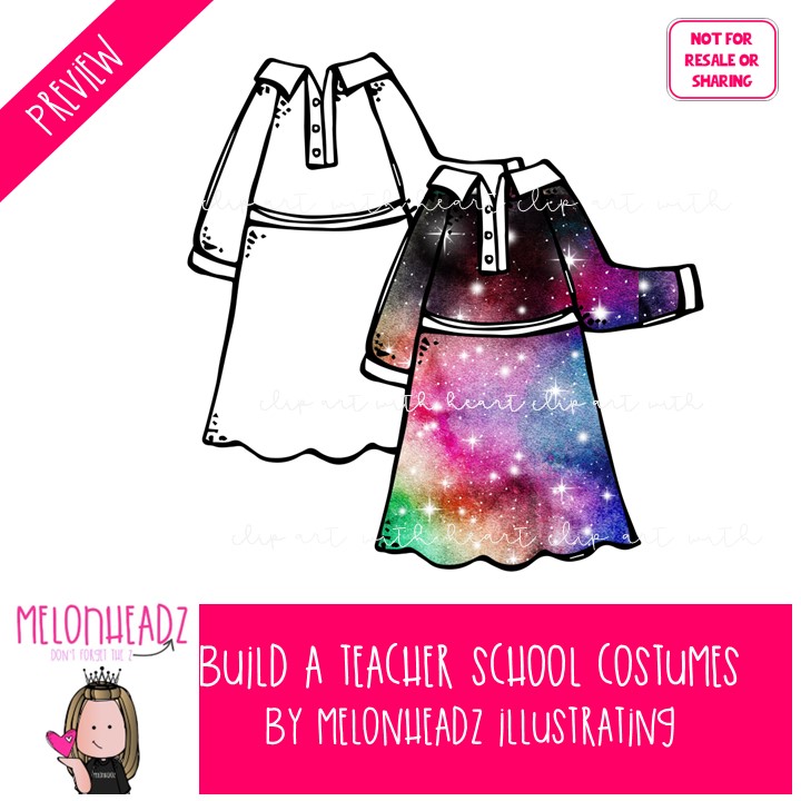 Build A Teacher clip art, Me, School Costumes, Halloween COMBO PACK - Image 2