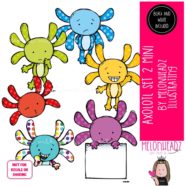Axolotl clip art 2, Amphibian clip art Mini