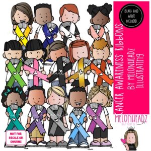 Cancer Awareness Ribbon clip art, kid COMBO PACK