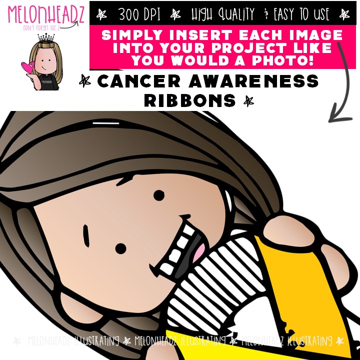 Cancer Awareness Ribbon clip art, kid COMBO PACK - Image 3
