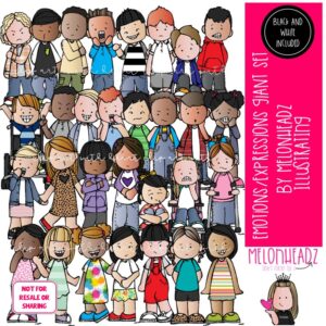 Expressions / Emotions clip art GIANT set, Feelings clip art