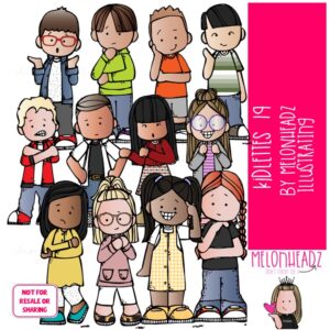 Kidlettes clip art 19, Kids clip art COLORED Version