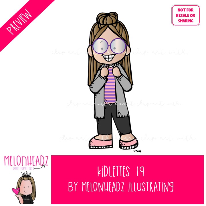 Kidlettes clip art 19, Kids clip art COLORED Version - Image 2