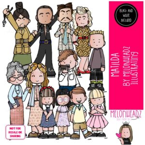 Matilda clip art, literature, book companion COMBO PACK