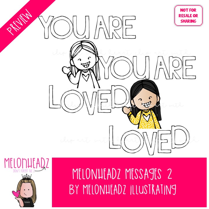 Melonheadz Messages 2 clip art, affirmations COMBO PACK - Image 2