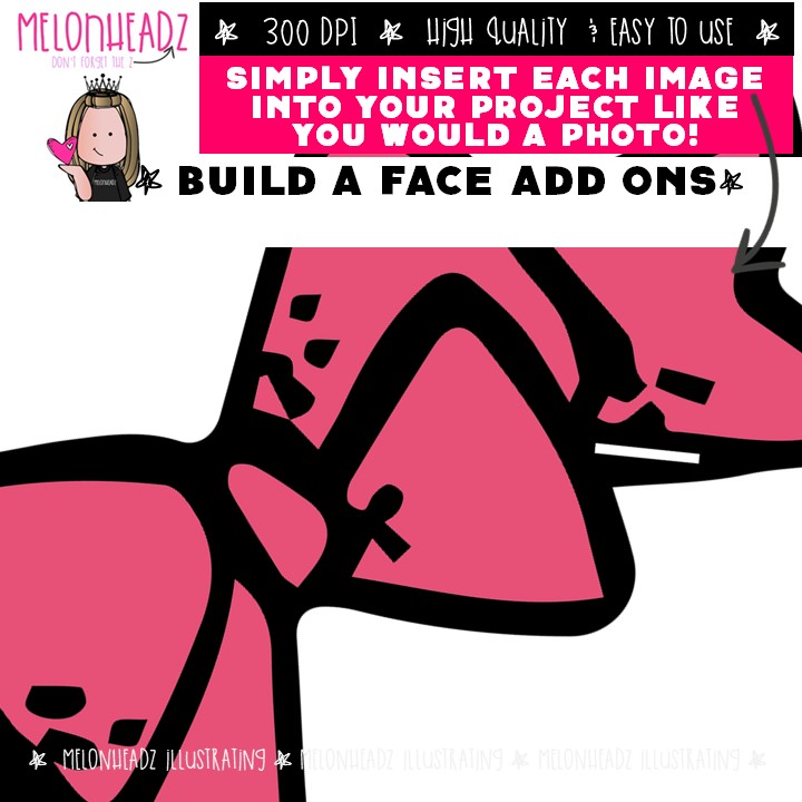 Build A Face add ons clip art, Kidlette, Me, Teacher COMBO PACK - Image 3