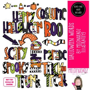 Halloween Words clip art, arrow, page break COMBO PACK