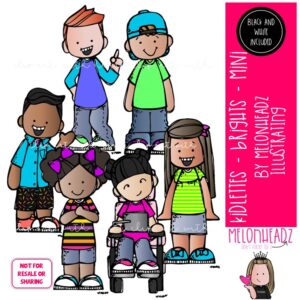 Kidlettes clip art, Brights, kids MINI