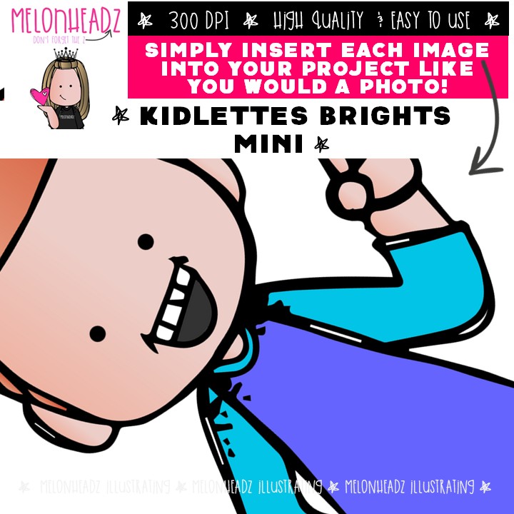 Kidlettes clip art, Brights, kids MINI - Image 3