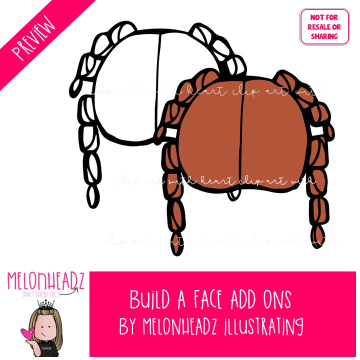 Build A Face add ons clip art, Kidlette, Me, Teacher COMBO PACK - Image 2