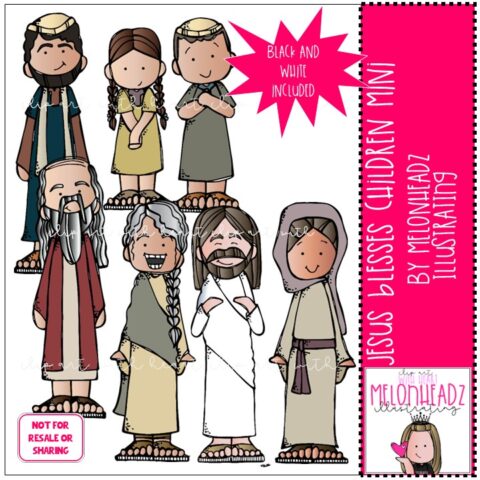 Jesus blesses the children clip art – Mini – Bible - Melonheadz