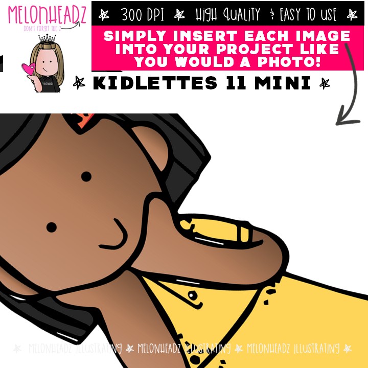 Kidlettes 11 clip art, diverse kids Mini - Image 3
