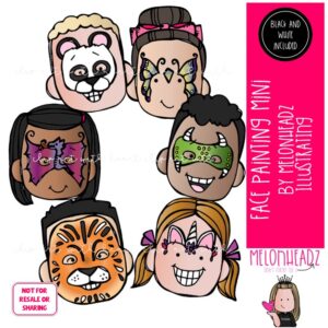 Face Painting clip art, Halloween, fair Mini