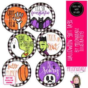 Halloween Gift Tags clip art, Printable MINI