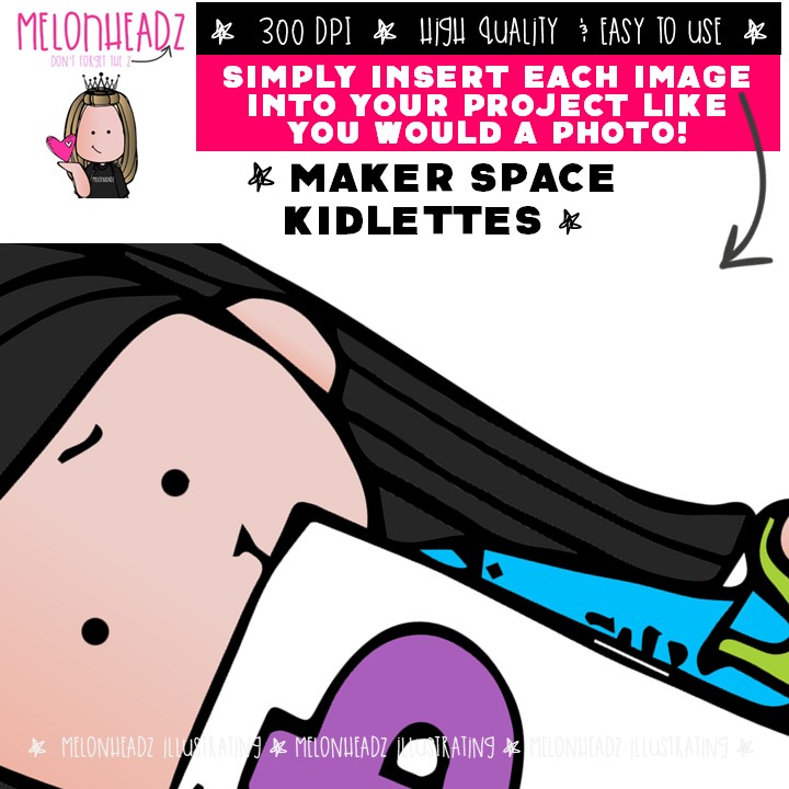 Maker Space Kidlettes clip art COMBO PACK - Image 3
