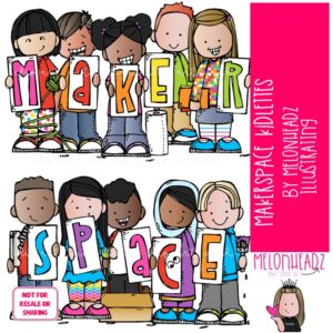 Maker Space Kidlettes clip art COLORED Version