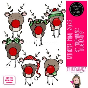 Reindeer 2022 clip art, Christmas clip art Mini