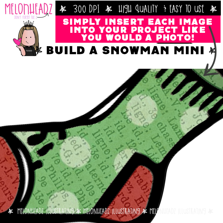Build a Snowman clip art, winter, sequence, site exclusive Mini - Image 3