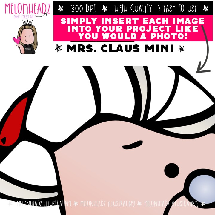 Mrs. Claus clip art, Christmas clip art Mini - Image 2