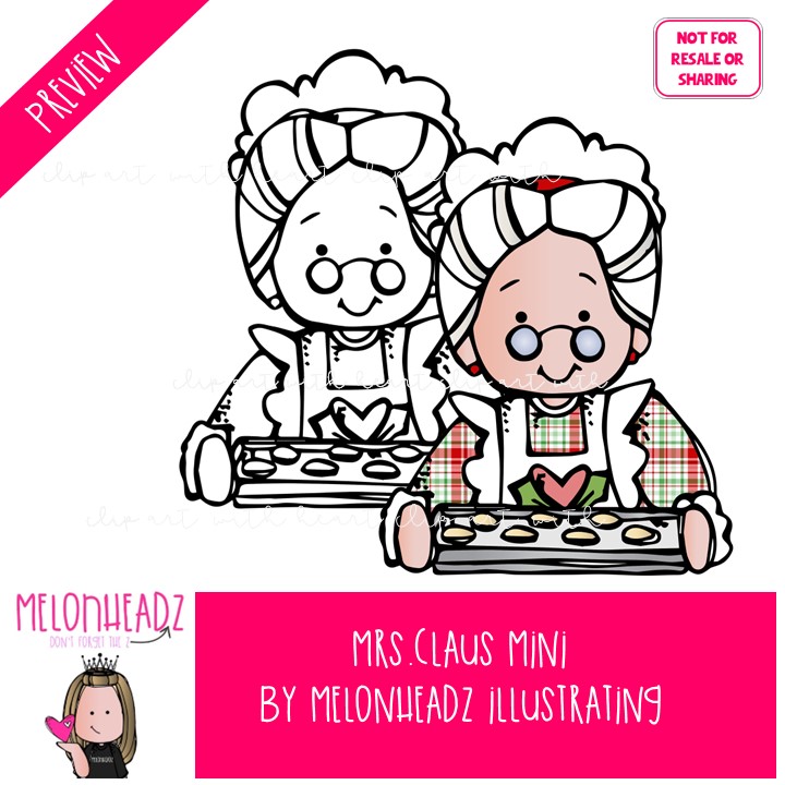 Mrs. Claus clip art, Christmas clip art Mini - Image 3