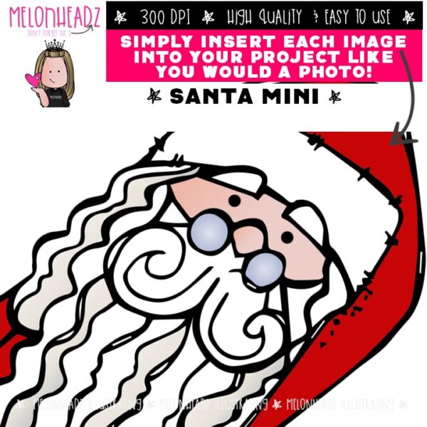 Santa clip art, Christmas clip art Mini - Melonheadz