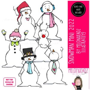 Snowman clip art 2022, Christmas clip art, Winter clip art Mini