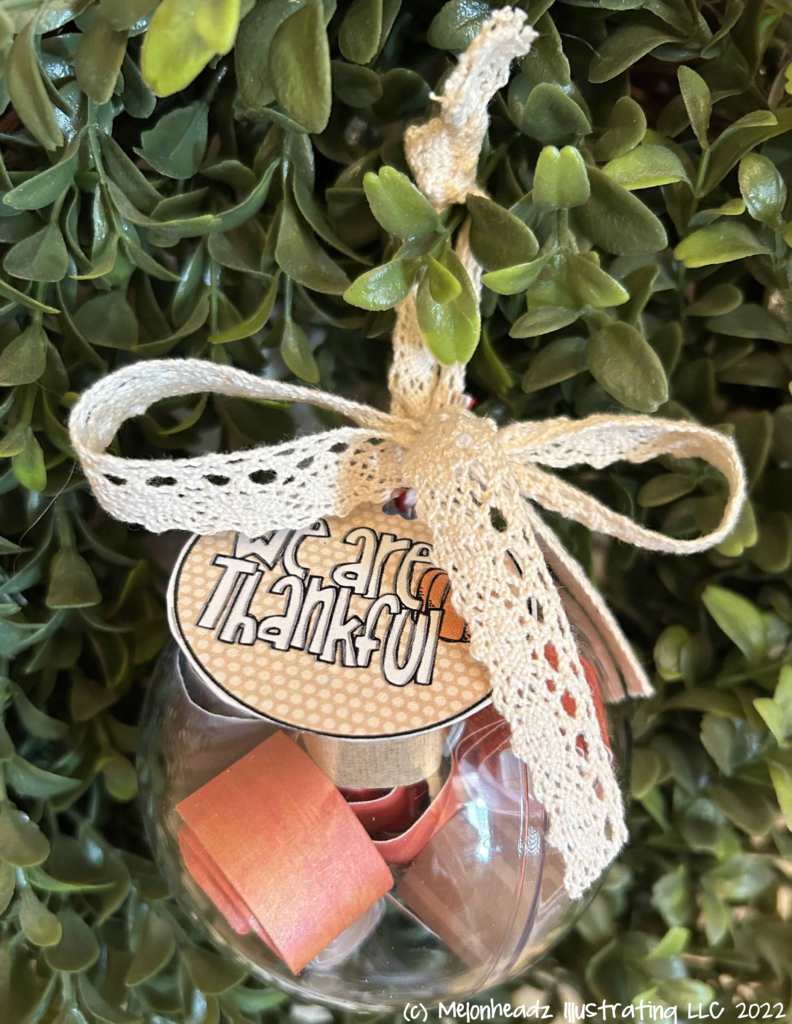 FREEBIE – Thanksgiving Ornament Tag – Printable – 2022 - Melonheadz