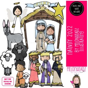 Nativity clip art 2022, Christmas clip art COMBO PACK