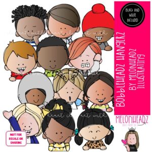 Bobbleheadz clip art, Hangerz, topper COMBO PACK