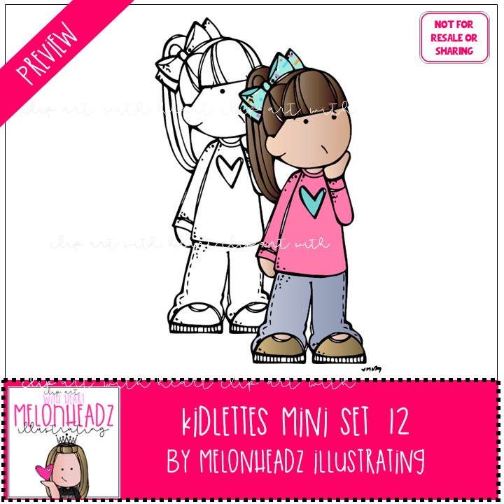 Kidlettes clip art – Mini set 12 | Melonheadz Illustrating
