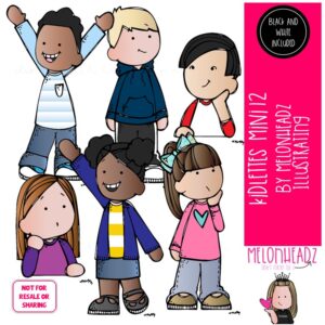 Kidlettes 12 clip art, diverse kids Mini