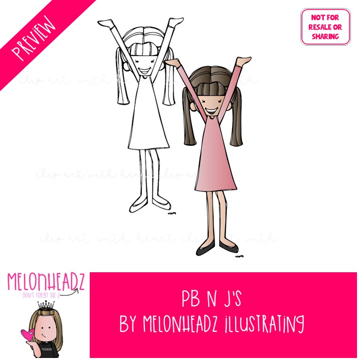 PB n Js clipart, kids, pets COMBO PACK - Image 2