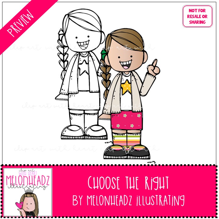 Choose the Right clip art MINI LDS | Melonheadz Illustrating