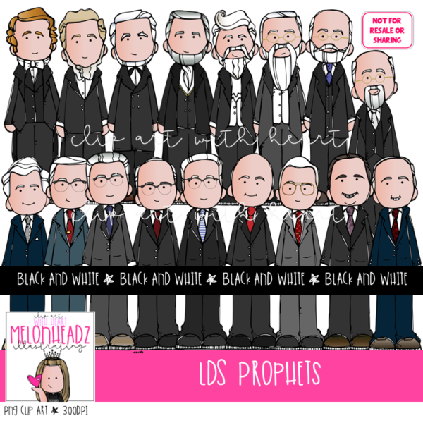 LDS Prophets clipart BLACK AND WHITE