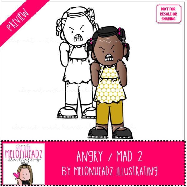 Angry Mad clipart set 2 MINI - Melonheadz