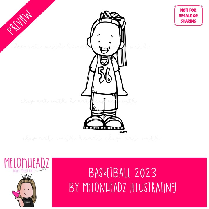 Basketball clipart 2023, Sports BLACK AND WHITE - Image 2