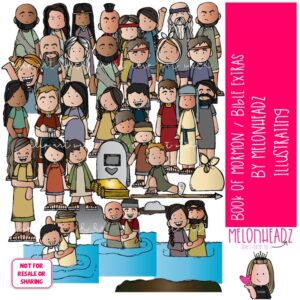 Book of Mormon/Bible extras clip art, people, baptism COLORED Versions