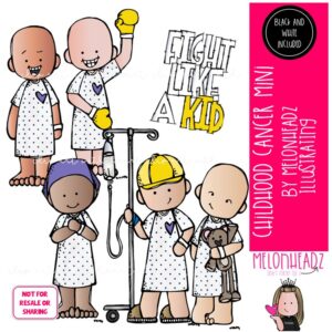 Childhood Cancer clip art, kid, chemo, treatment MINI
