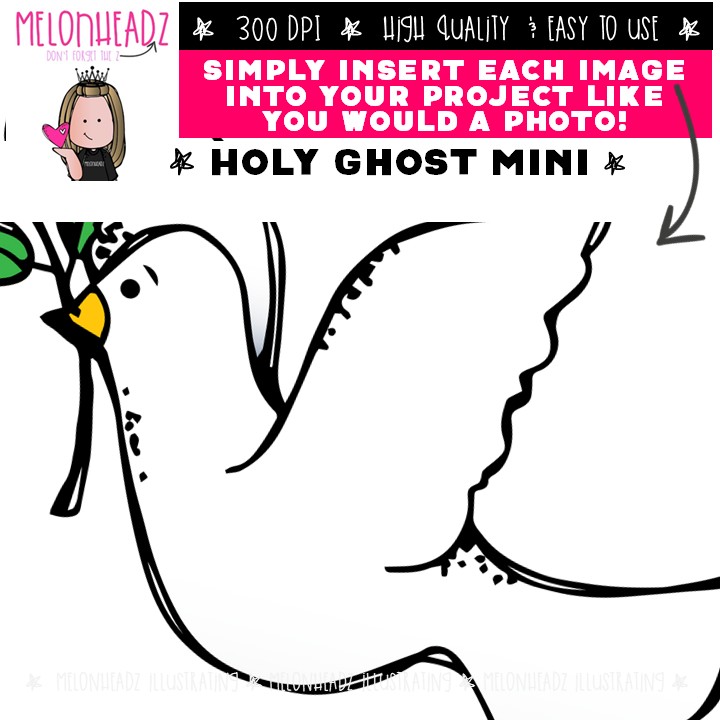Holy Ghost clip art, Holy Spirit, LDS, Christian MINI - Image 3