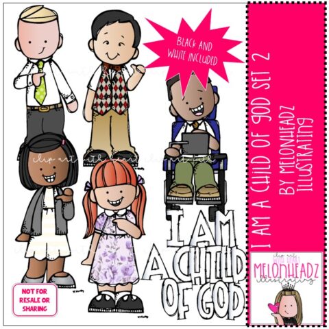 I am a child of God clip art MINI Set 2 LDS - Melonheadz