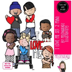 I love Me clipart set 2, Self Care clip art MINI