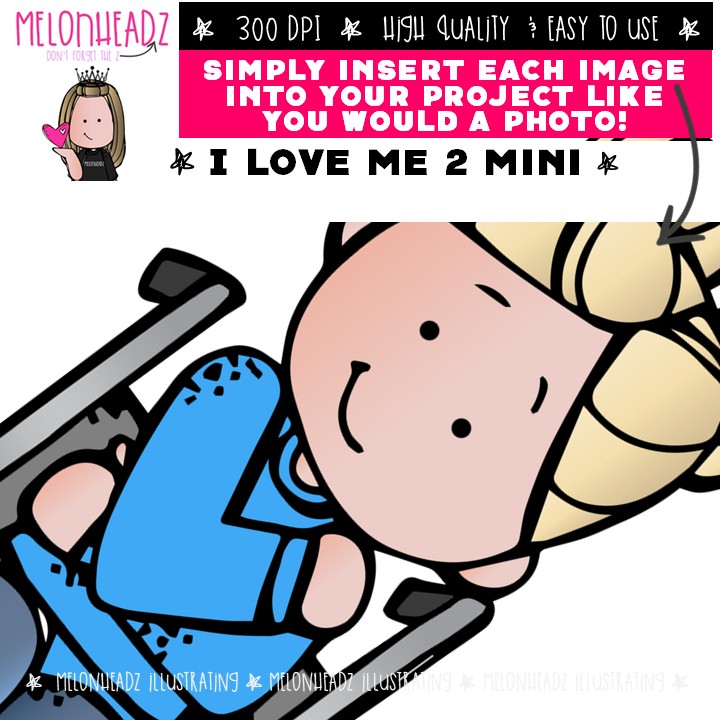 I Love Me Set 2 clip art, Self Care, feelings MINI - Image 3