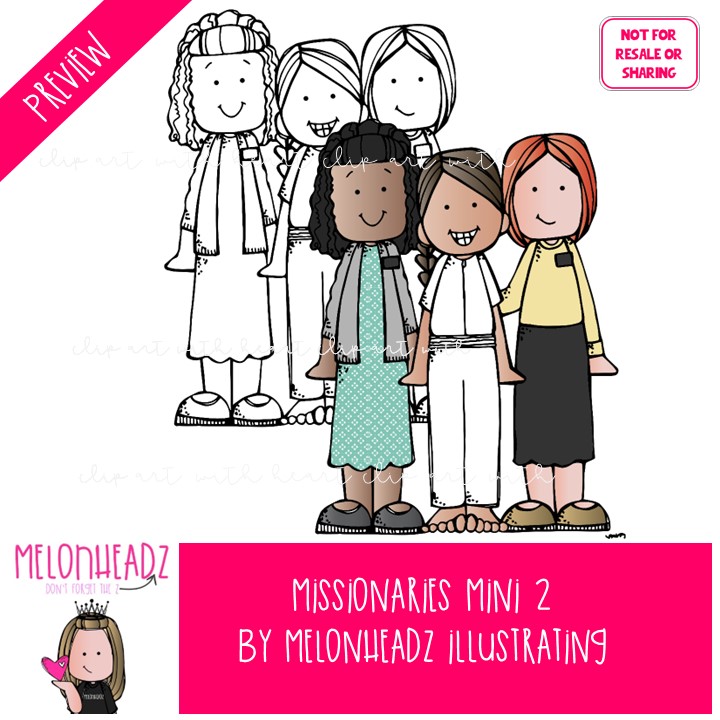 LDS Missionaries clip art 2, Elder, Sister MINI - Image 2