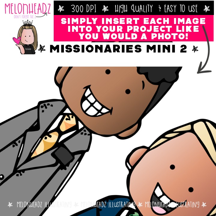 LDS Missionaries clip art 2, Elder, Sister MINI - Image 3